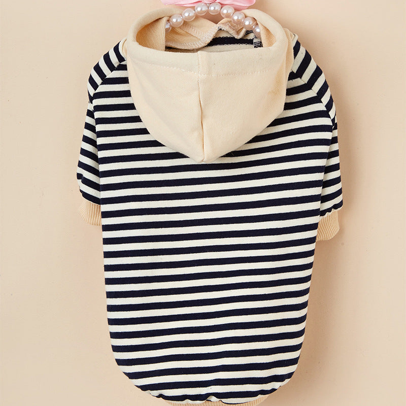 Hooded Striped Sweater for Dogs - Pet Fashion Wear
