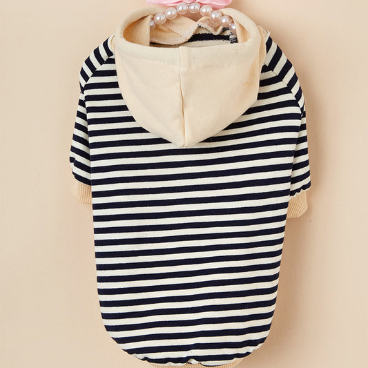 Hooded Striped Sweater for Dogs - Pet Fashion Wear