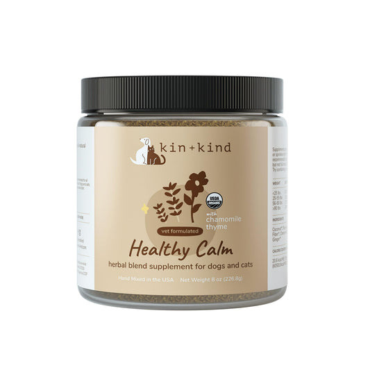 kin+kind Cat & Dog Anxiety Relief Supplements - Calming Supplements Stress Reliever Treats Pet Anxiety Relief Formula with Apple Chamomile Ginger and Thyme - Made in USA