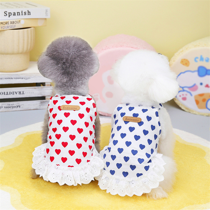 Korean Love Blue and Red Sling Pet Clothes