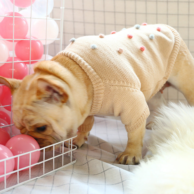 Warm French Cow Two-Legged Pet Clothes for Autumn/Winter