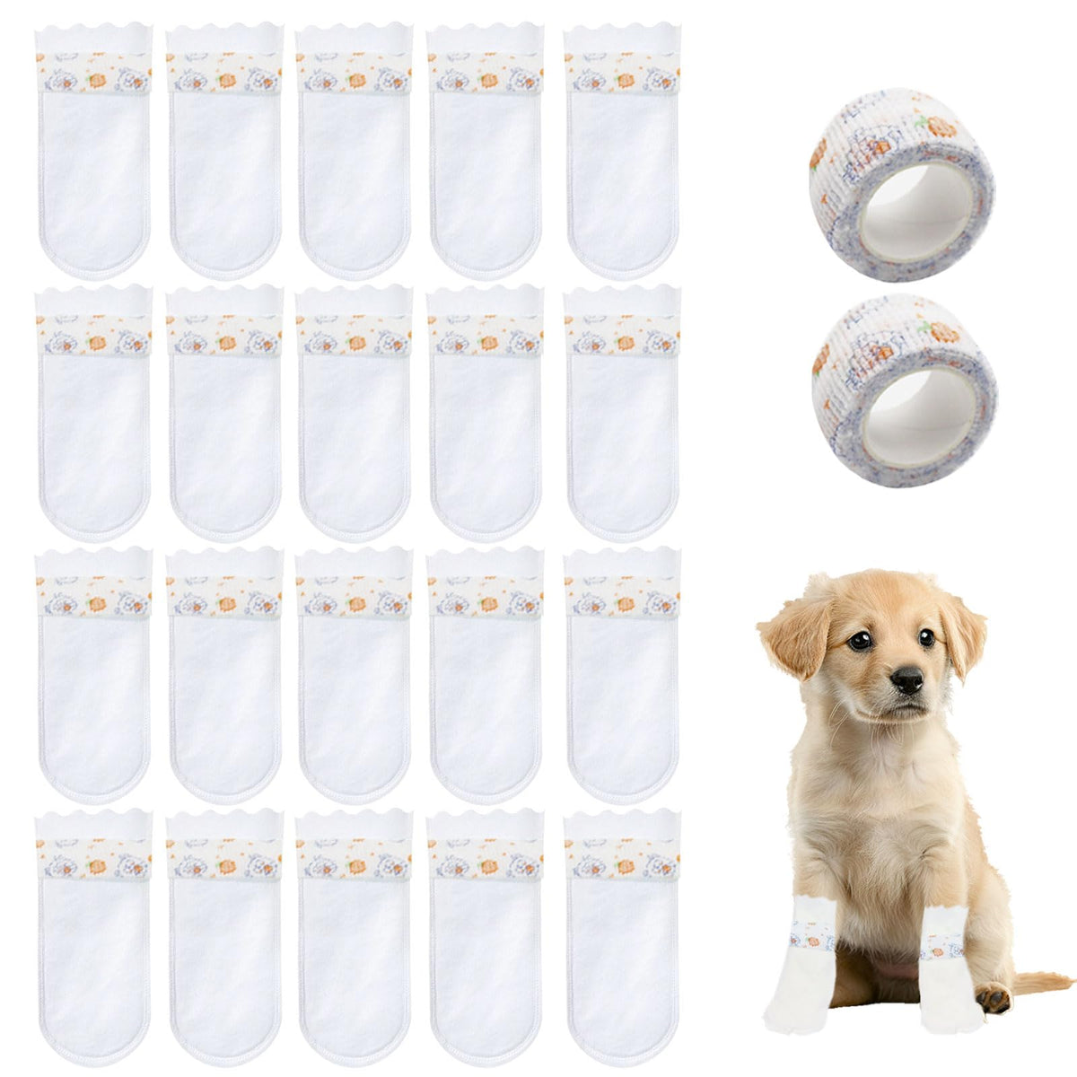 Obfuscate 20PCS Disposable Dog BootiesDisposable Proof Dustproof Dog Shoes ReplacementDog Feet Covers Shoes with Adjustable Self-Adhesive BandageDisposable Dog Shoes for Indoor and Outdoor Use