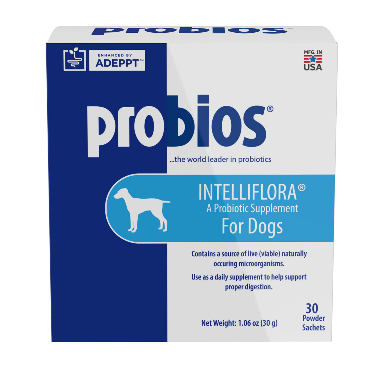 Probios Intelliflora for Dogs - 30 Powder Sachets -Nutritional Supplement for Dogs - Dog Probiotic - Dog Health Supplies - Supplements for Dogs