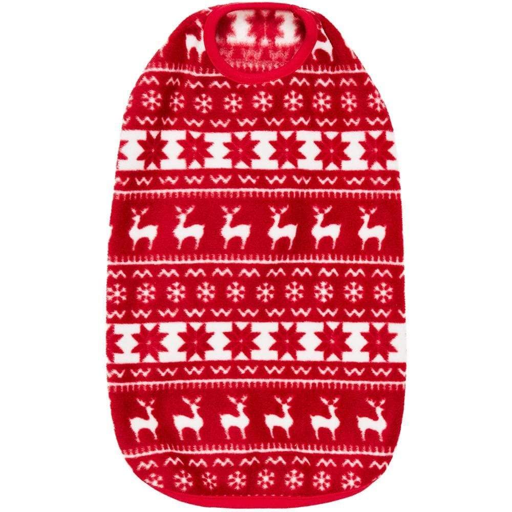 Blueberry Pet Dog Fleece Sweater - Soft & Lightweight Ugly Christmas Sweater for Small Dogs Award Winning Brand 18" Back Christmas Dog Sweater Dog Christmas Sweater Reindeer & Snowflake