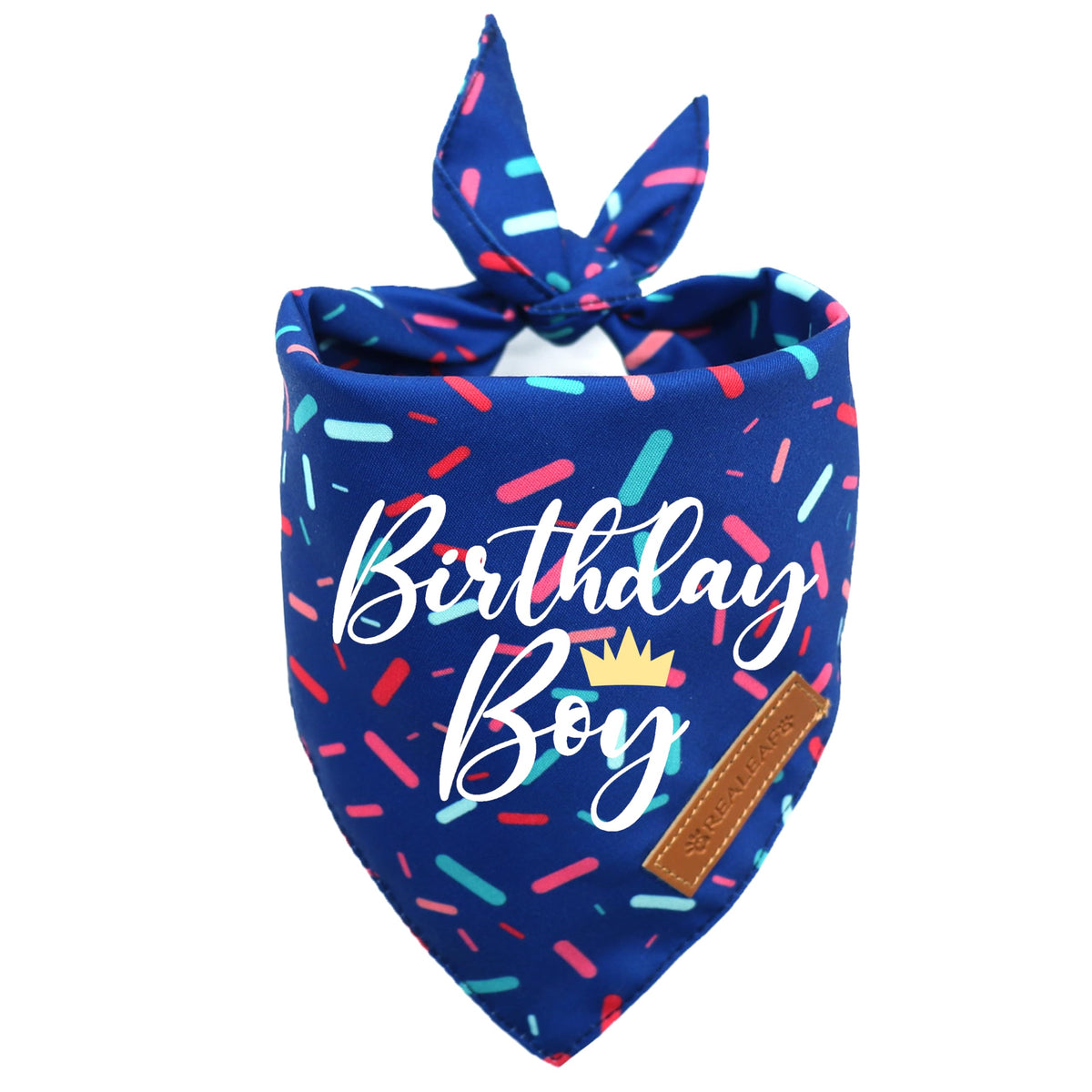 Realeaf Birthday Boy Dog Bandana Dog Birthday Party SuppliesPremium Durable Fabric Bandana for Large and Extra Large Dogs (Blue X-Large)